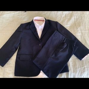 Boys Navy Blue Suit with White Dress Shirt Size 7